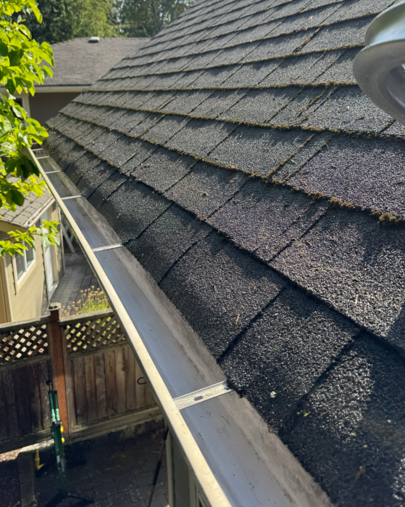 Gutter professionally cleared by Encore Exterior Cleaning